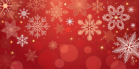 Festive snowflakes background with an red elegant holiday theme