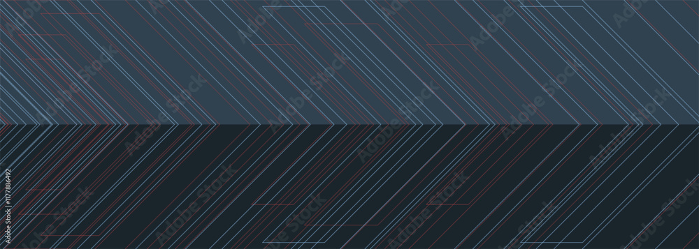 Poster abstract vector arrows background. colored dynamic arrows outline on dark blue 3d wide abstract bann