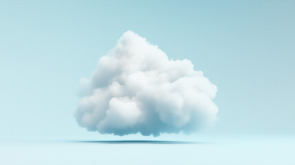 White cloud isolated on light blue background