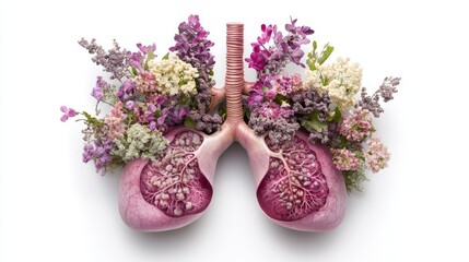 Doctor with Smoker and normal Lung anatomy for Disease. Lung Cancer, Asthma, Chronic Obstructive Pulmonary or COPD, Bronchitis, Emphysema, Cystic Fibrosis, Bronchiectasis, Pneumonia and world Lung day