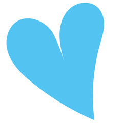 blue heart hand draw style isolated 