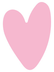 Light pink heart hand draw style isolated 