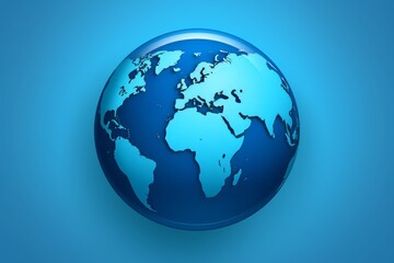 Minimalist globe design in blue shades highlighting geography and world exploration importance