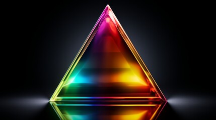 Vibrant prism light effects in space  shimmering colors and radiant ribs on dark background