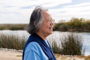 candid portrait enjoying nature