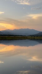 sunset over the lake