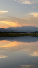 sunset over the lake