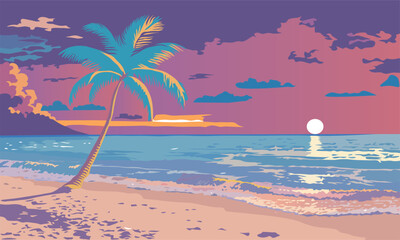 beach with palm trees