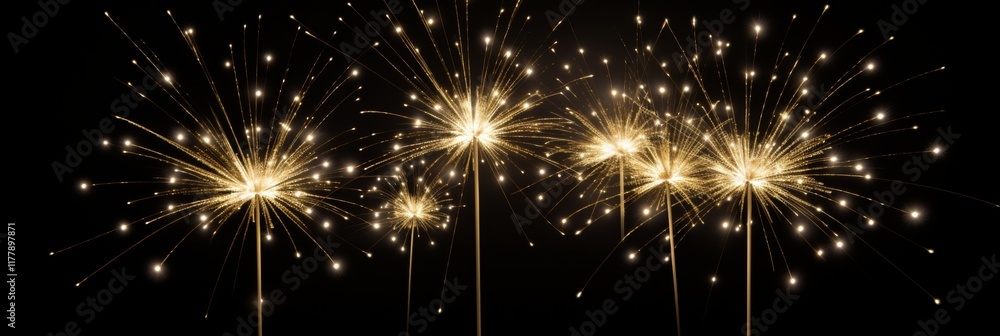Poster stunning minimalist fireworks display against a dark backdrop for a captivating visual experience