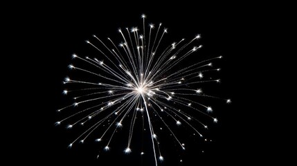 Fototapeta premium Elegant minimalist fireworks display on dark background with room for text insertion