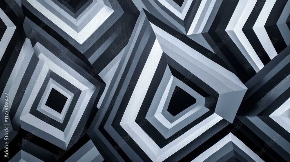 Poster abstract hexagon lines on gray background. geometric stripe line art design modern
