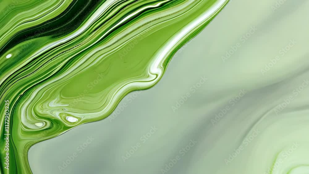 Aufkleber a green swirl with white lines on a white background. the green color is very bright and the white l