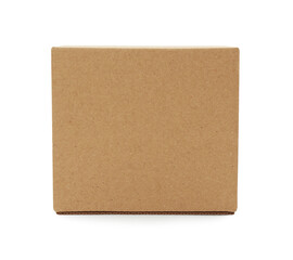 One blank cardboard box isolated on white. Mockup for design