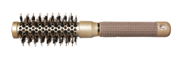 Hairdresser tool. Round brush isolated on white