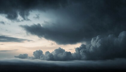Obraz premium Deep shadowy clouds with soft texture and an eerie, misty look