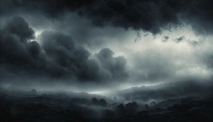 Obraz premium Dark, brooding clouds on a softly textured misty background
