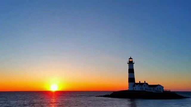 Stunning 4K Stock Footage New England Lighthouse Summer Sunset Views