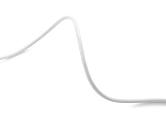 One insulated electrical wire on white background