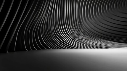 Obraz premium Abstract Architectural Design: Striking Black and Gray Interior Space