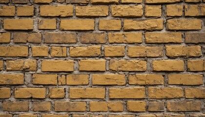 Obraz premium Rustic wall texture with deep golden-brown bricks and aged mortar lines
