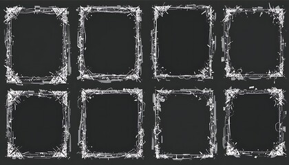 Naklejka premium Grunge Effect Photo Frames Set