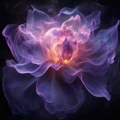 Flowers . They are encased in a glowing shell of purple smoke as if covered translucent .