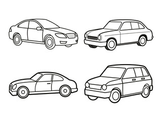 Customizable Car Outline Vector Illustration