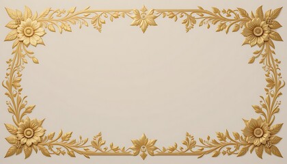 Gilded Floral Frame Adorns Light Background