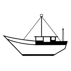 boat on a white background