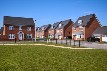 Newly built houses in a residential neighbourhood