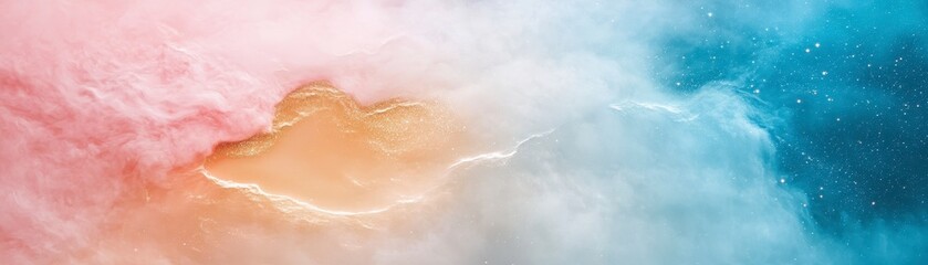 Fototapeta premium A dreamy blend of soft pink and blue hues, creating an ethereal, cloud-like atmosphere.