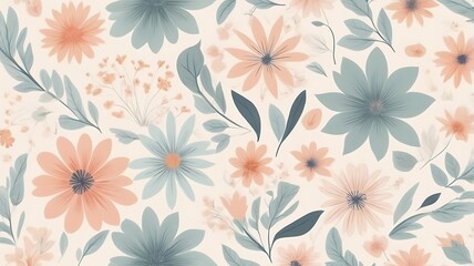 a beautiful floral pattern with a soft, muted color palette