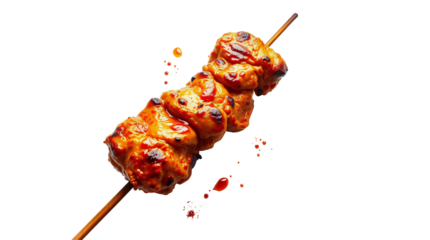 Photo of Tikka skewer isolated on transparent background