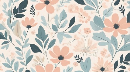 a beautiful floral pattern with a soft, muted color palette
