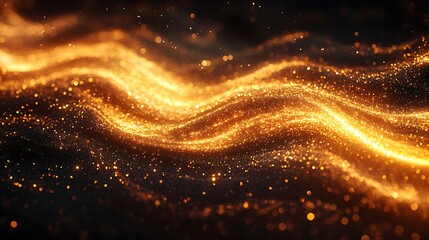 Golden glitter waves dynamic shimmer background