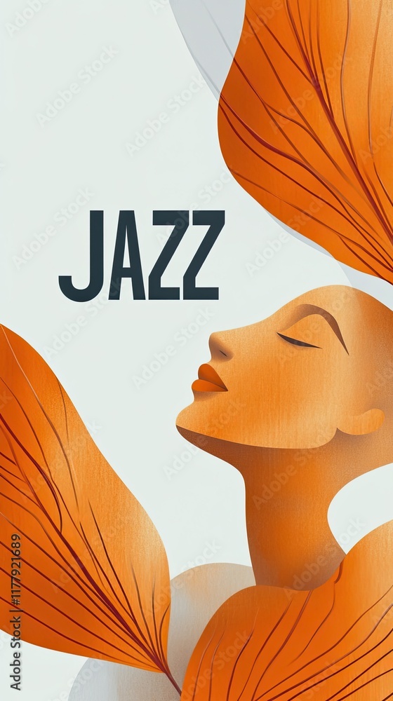 Poster exploring the vibrant connection between music and art in a modern jazz design poster