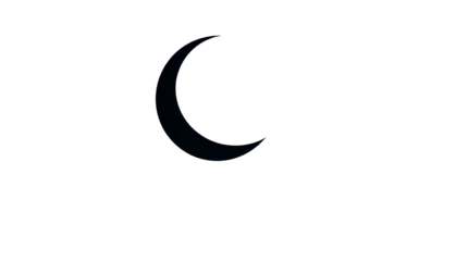 Photo of crescent moon isolated on transparent background