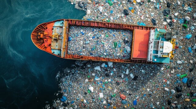 Pollution Crisis: A Ship Carrying Mountains of Plastic Waste