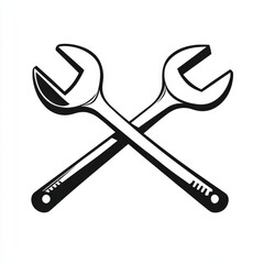 Fototapeta premium Two crossed wrenches tools symbol repair maintenance