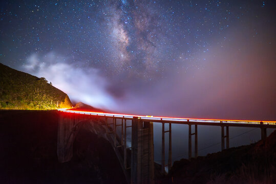 Bixby bridge milkyway and fog
