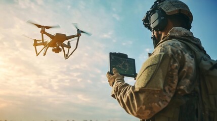 Military Drone Operation in Action: High-Tech Surveillance