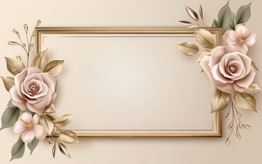A stunning 3D floral frame adorned with delicate pink roses, perfect for expressing love this Valentine's Day.