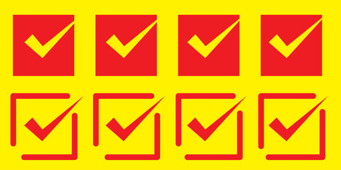 Fototapeta premium Check mark icon set. Check mark icon. Tick mark symbol vector.