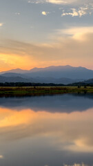 sunset over the lake