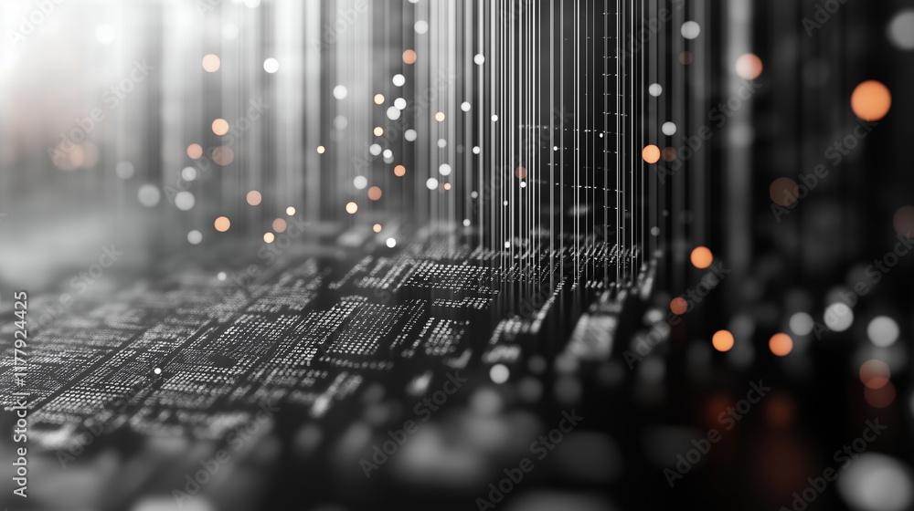 Aufkleber topology. blur. modulation. data field. gray color_001