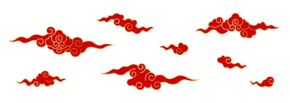 Chinese cloud set, auspicious clouds vector collection