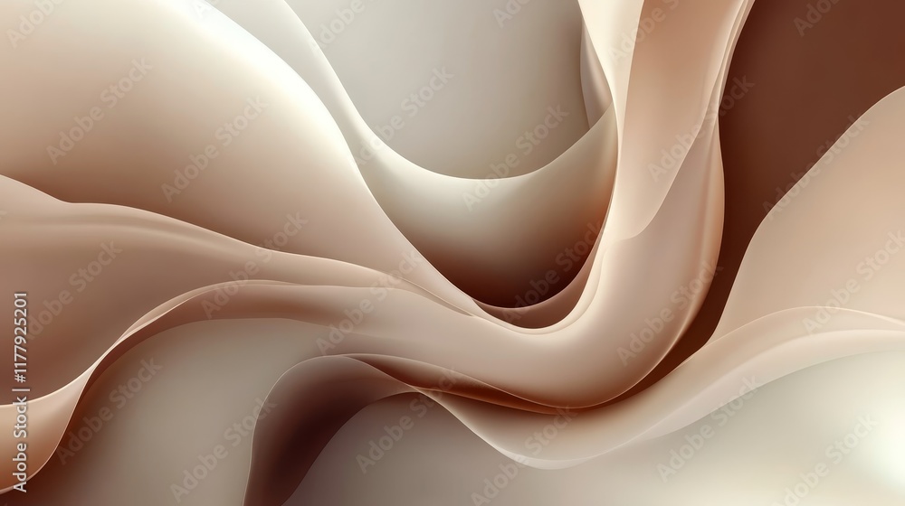 Poster a smooth, flowing abstract design with soft gradients in warm tones.