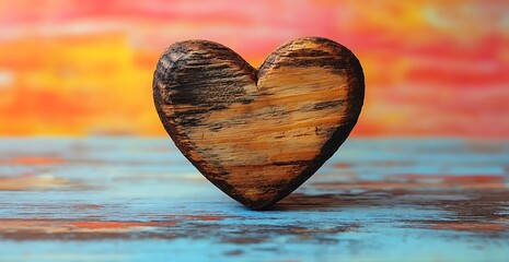 Fototapeta premium Heart-Shaped Wooden Art Piece