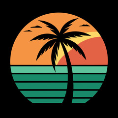 summer background with palm trees