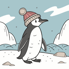penguin in winter